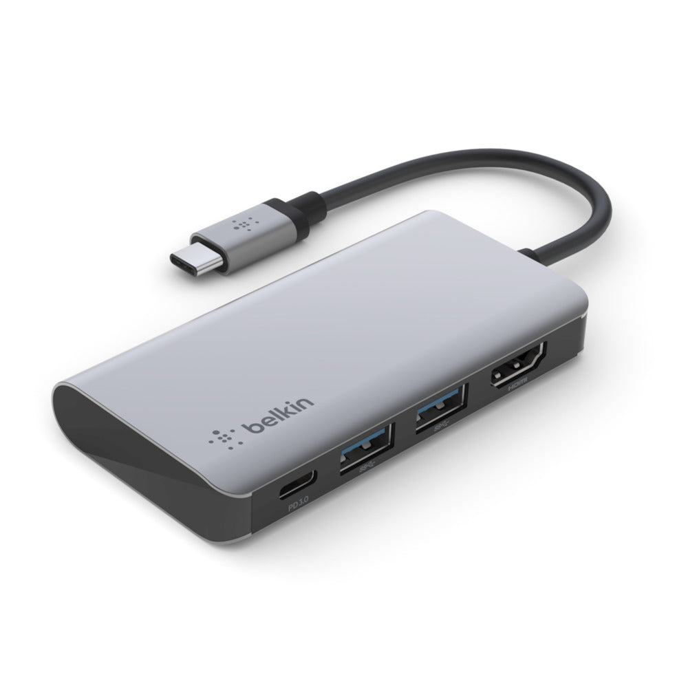 Belkin AVC006btSGY Multiport-Adapter – USB-C, 1× HDMI, 2× USB-A, 100 W PD