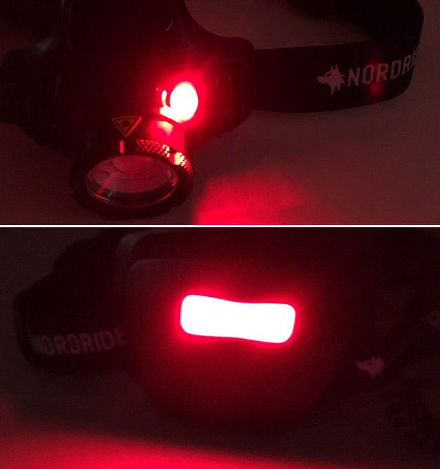 NORDRIDE Stirnlampe PRO R – 640 lm, 250 m, IP65, Laufzeit 18 h – Schwarz