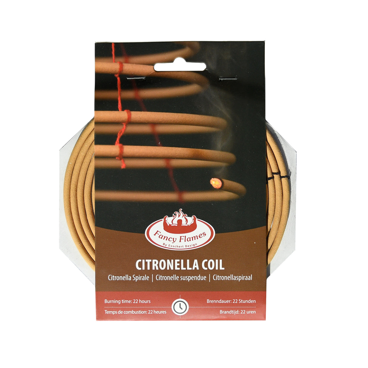 Esschert Design FF449 Citronella Spirale hängend Insektenfalle – 16,8 × 11,5 cm – Braun – für Mücken