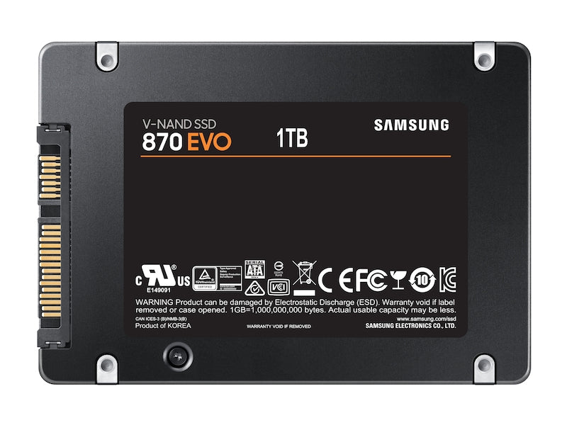 Samsung 870 EVO 1 TB – 2,5" SATA – 560 MB/s lesen, 530 MB/s schreiben