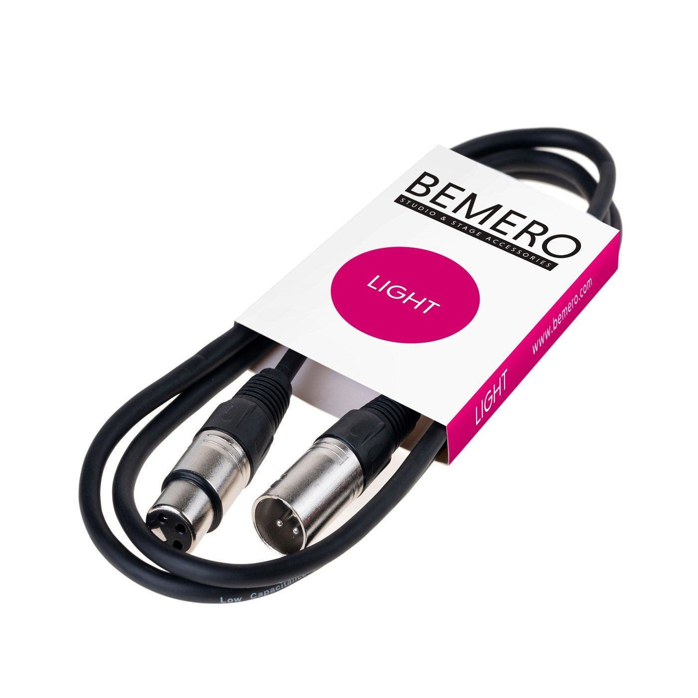 Bemero XLR-Kabel – 3-pol M–F – 0,75 m, Schwarz
