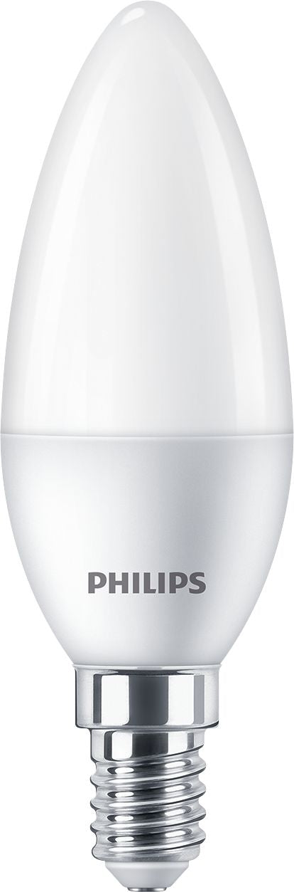 Philips by Signify Philips LED-Leuchtmittel E14 Kerze B35 – 470 lm, 4,9 W, Warmweiss 2700 K – 3 Stk. – Weiss, Glas