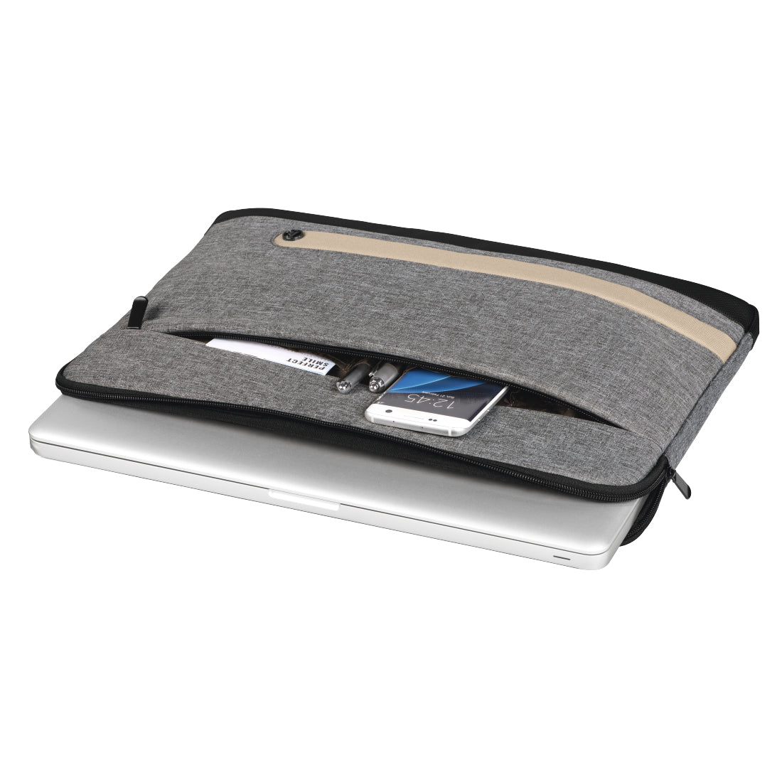 Hama Terra Notebook-Tasche – für Notebooks bis 13,3", 4 l, wasserabweisend, Polyester, grau