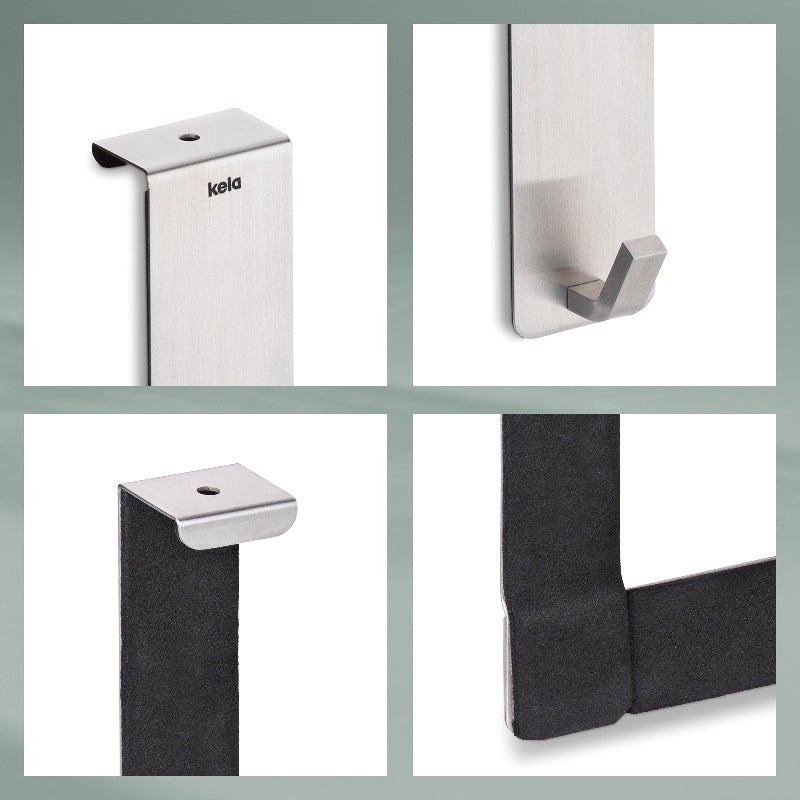Kela Colgar Wandgarderobe 6 Haken – Edelstahl – Silber – 460 × 25 × 130 mm