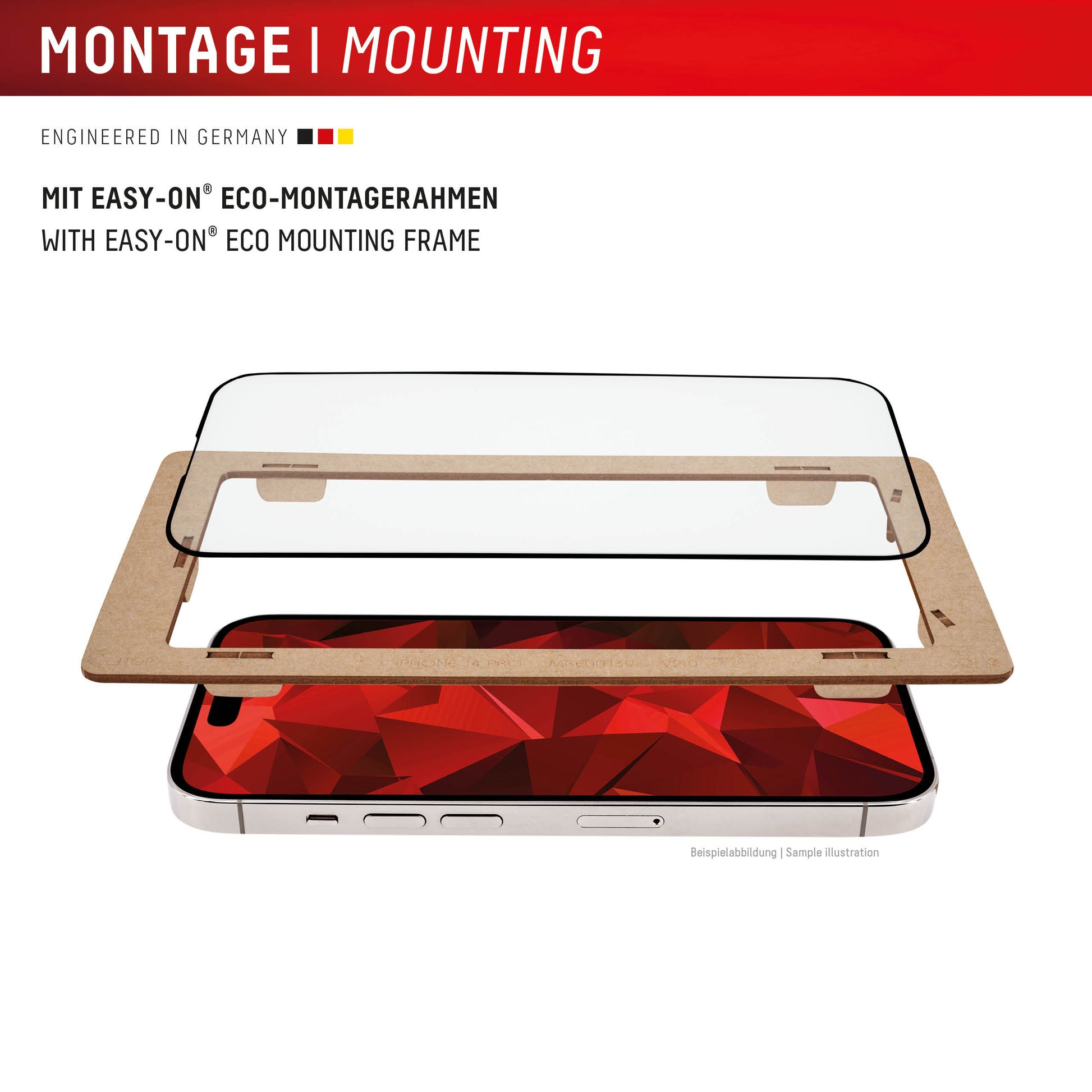 Displex Displayschutz (Panzerglas), Full Cover – für iPhone 16 Plus – mit Applikator