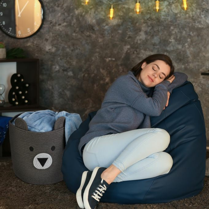 Relaxdays Aufbewahrungskorb 27 l – Baumwolle – Schwarz/Weiss – Ø 340 × 340 mm
