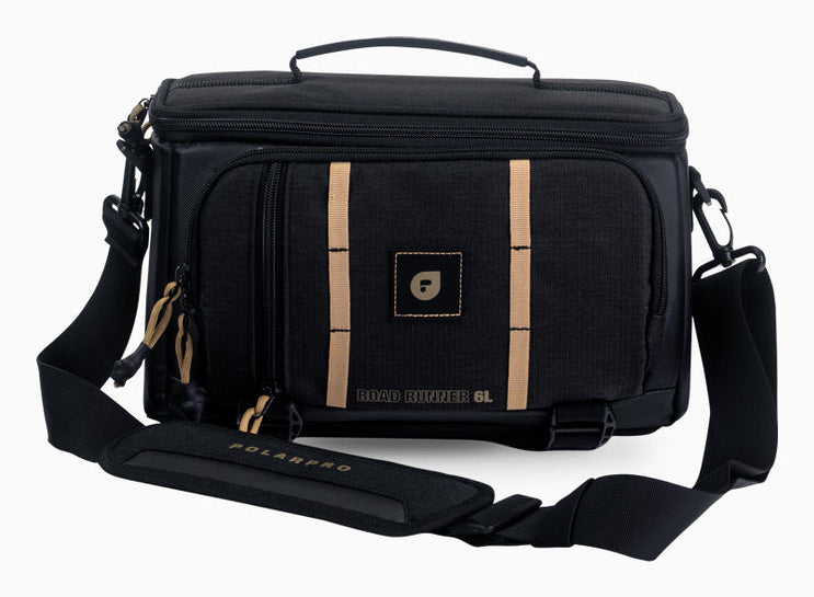 PolarPro RoadRunner 6L Sling-Tasche – 6 l, 2 Objektive – für Leica Q3, Sony FX3, Air3S und andere – Beige/Schwarz