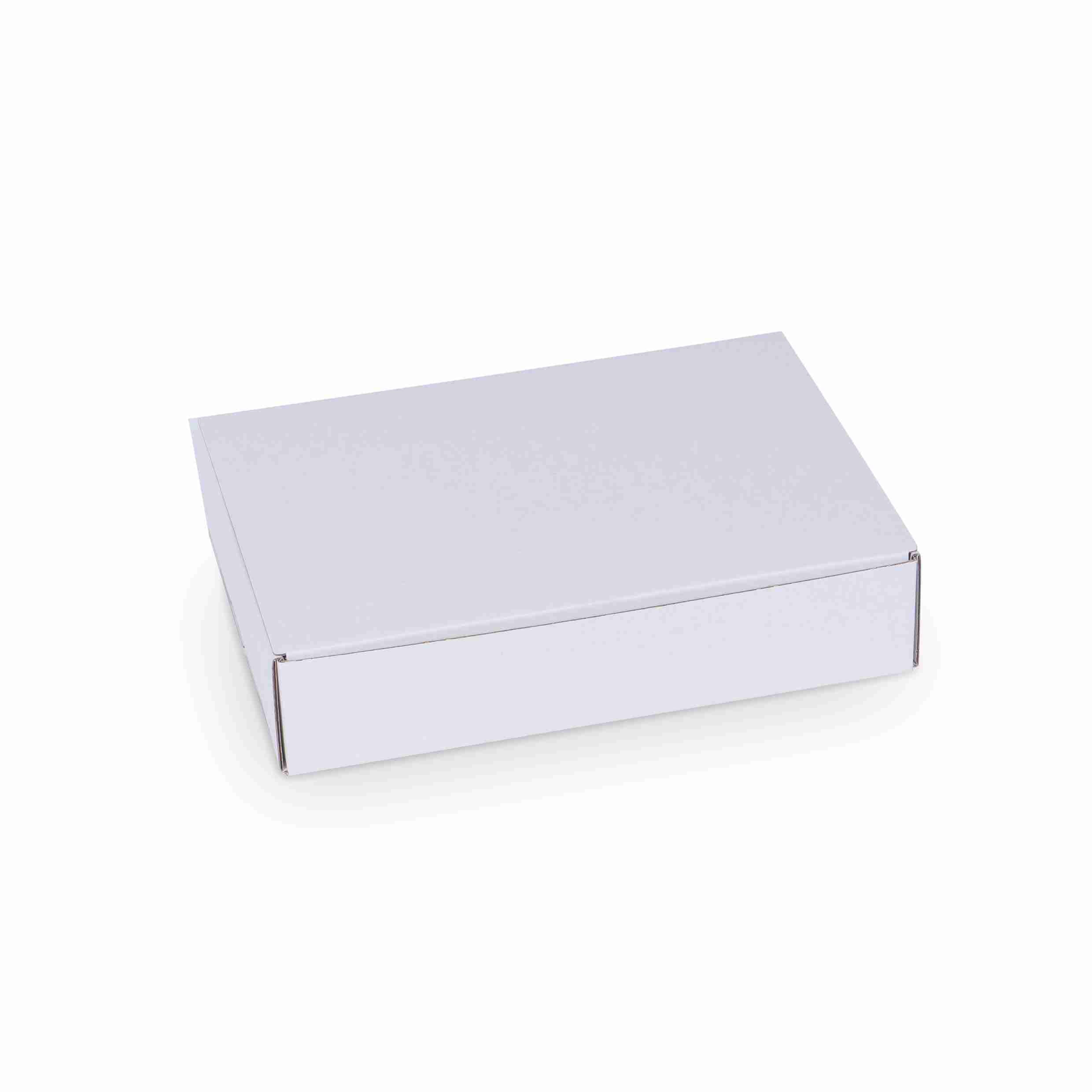 Geschenkbox Papier weiss – 220 × 46 × 116 mm – Klappdeckel – 1 Palette (2'200 Stk.)