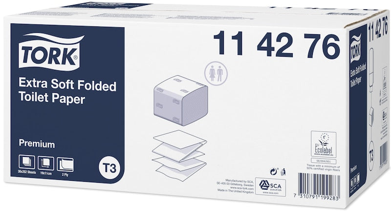 Tork Toilettenpapier System – 2-lagig, Zellstoff, Blattgrösse 110 × 190 mm, 252 Blatt/Rolle – für Tork T3