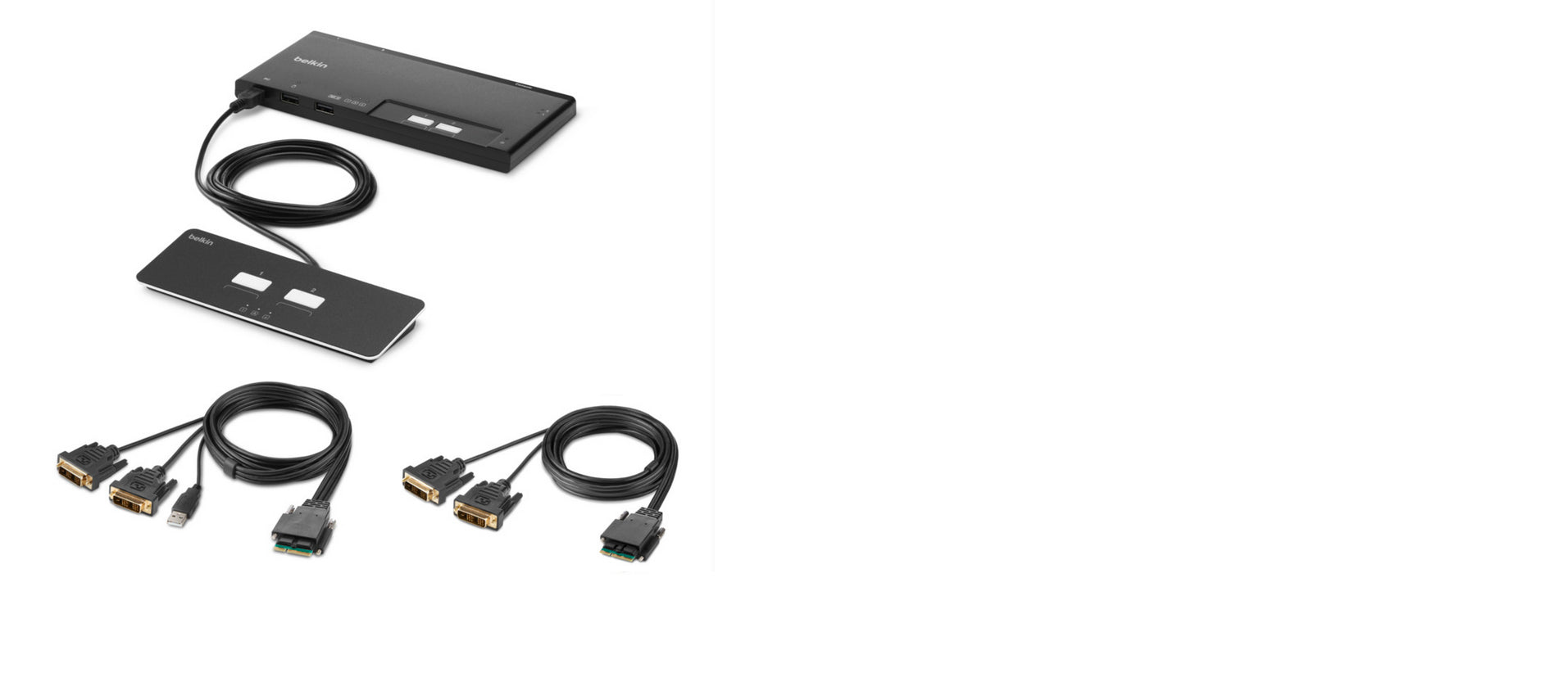 Belkin PP4.0 – KVM-Switch 2×1, Dual-Head DVI, Fernbedienung