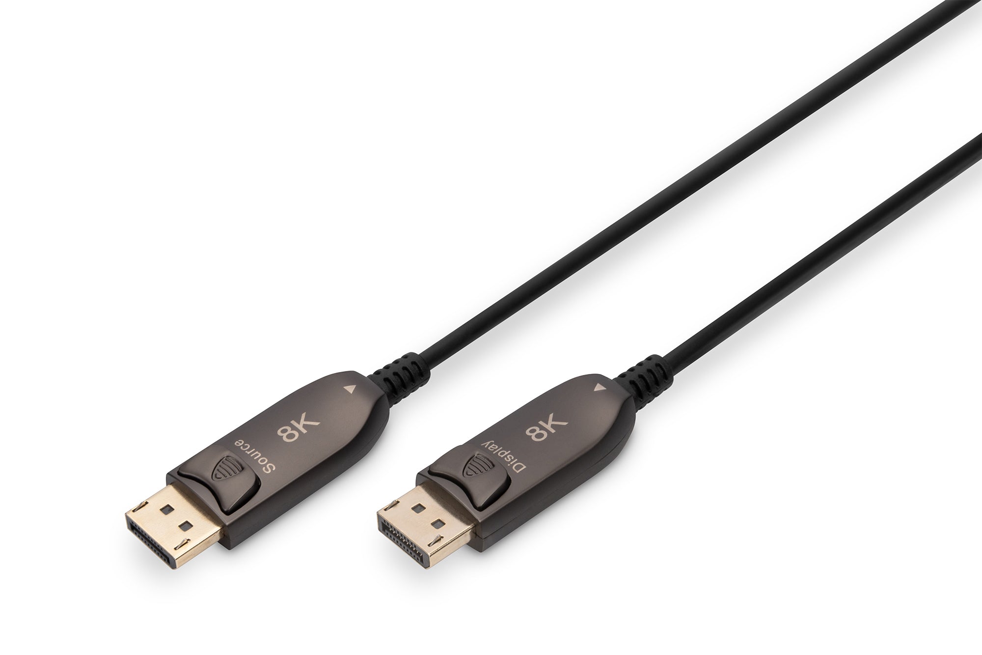 Digitus DisplayPort-DisplayPort Datenkabel – 10 m, AOC (Hybrid LWL), 8K 60 Hz, Schwarz