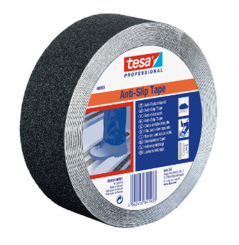 TESA Bodenmarkierungsband – 50 mm × 15 m, schwarz, PVC, wasserfest, 1 Stück