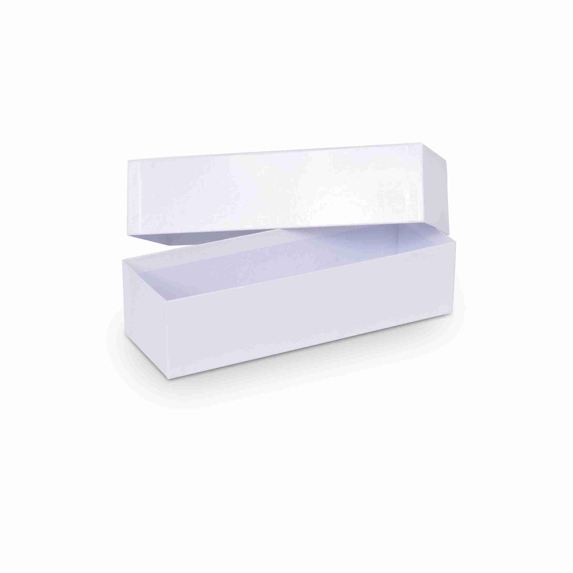 Geschenkbox Vollkarton weiss/grau – 265 × 67 × 90 mm – 1 Stk., ab 500 Stk.