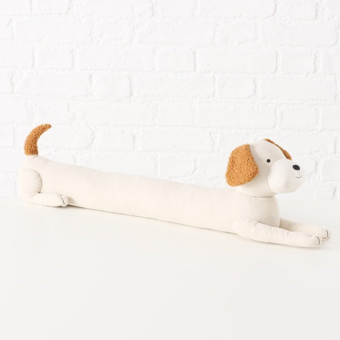 Boltze Türstopper Bello – Hund 76,5 × 15 × 20 cm, Polyester, Sand, Baumwolle, Braun/Beige, für Türen