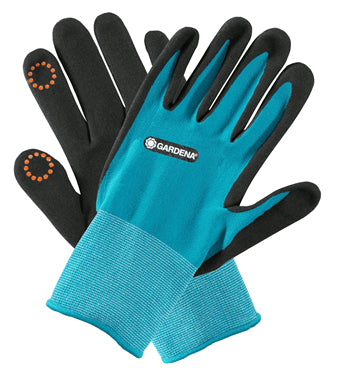 Gardena Arbeitshandschuhe – Grösse S – Nitril, Elasthan, Polyester, Schwarz/Blau, feuchtigkeitsbeständig