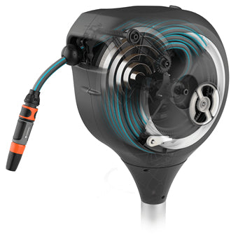 Gardena RollUp M Schlauchbox 20 m – mit Schlauch, automatisch, wetterfest, 360° schwenkbar, grau