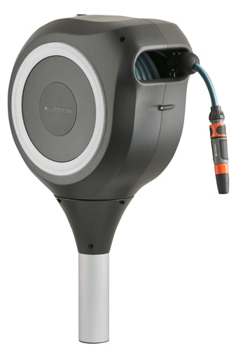 Gardena RollUp M Schlauchbox 20 m – mit Schlauch, automatisch, wetterfest, 360° schwenkbar, grau