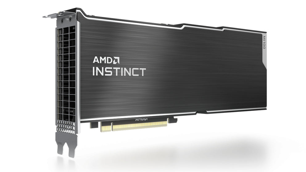 AMD Radeon Instinct MI100 – PCIe Beschleuniger – 32 GB HBM2, 1228,8 GB/s, PCIe 4.0 x16, Passiv, 300 W, 2×8-pin