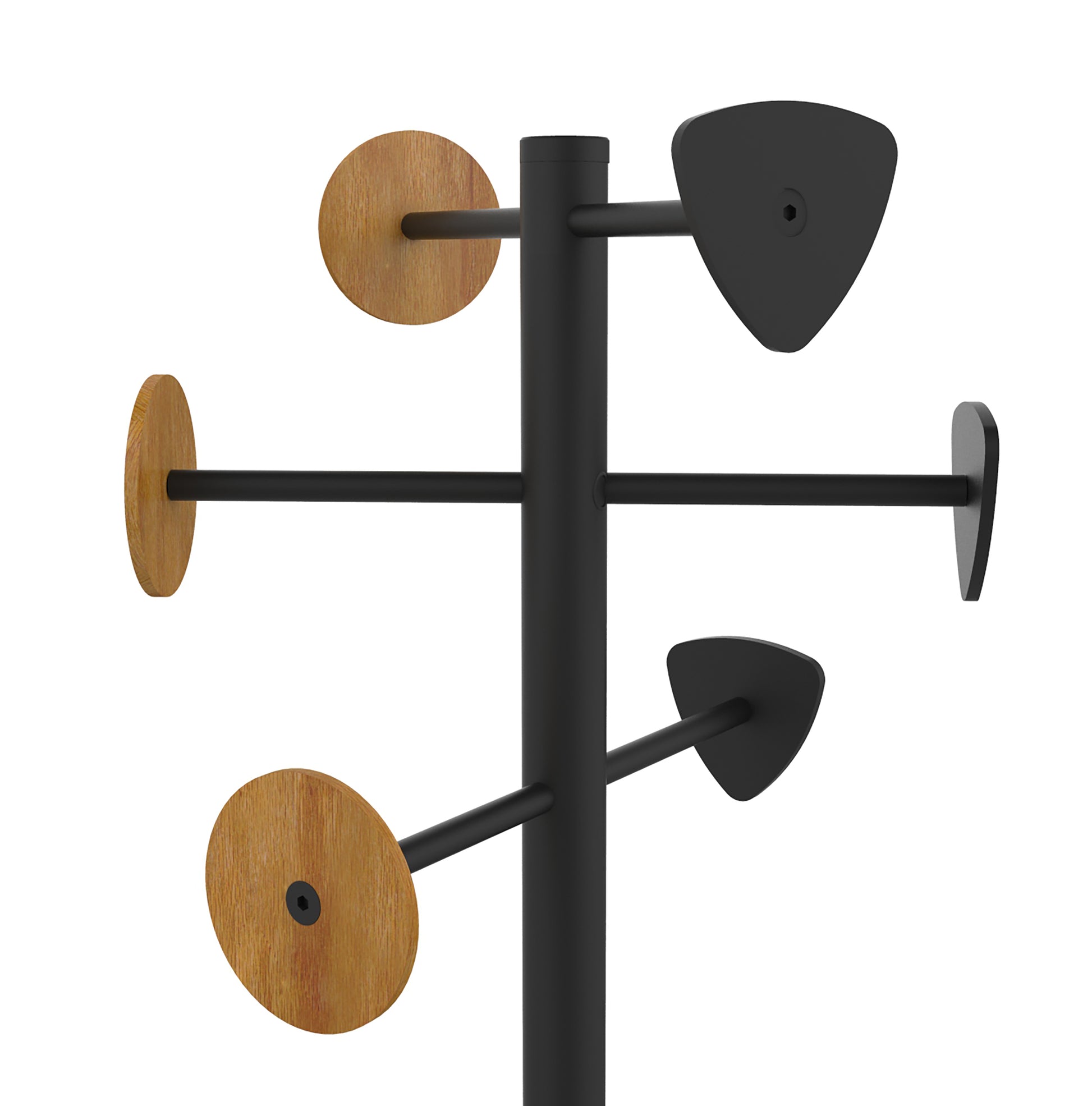 Unilux BORA Bamboo Garderobenständer – mit Schirmhalter – Bambus/Stahl – bambus/schwarz – 1'780 mm