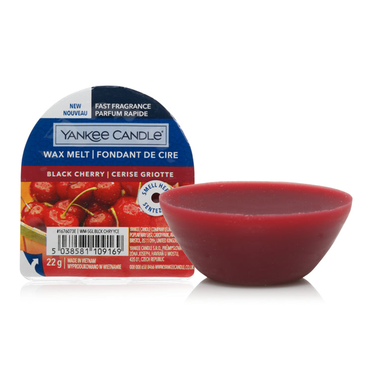 Yankee Candle Duftwachsplättchen – Black Cherry – Ø 7 × 3 cm, 22 g, rot