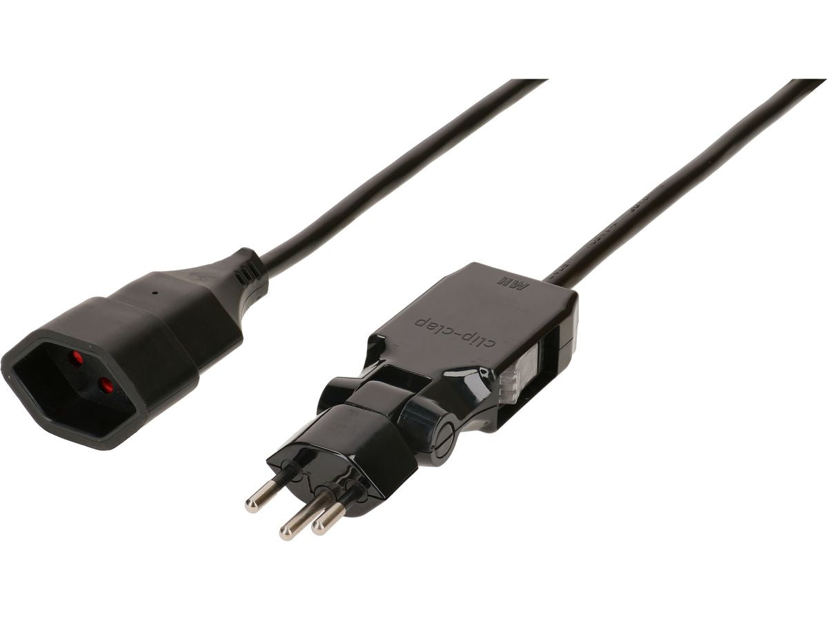 Max Hauri AG Max Hauri Verlängerungskabel – T12–T13, 3 m, mit Schalter, 3×1,0 mm², schwarz