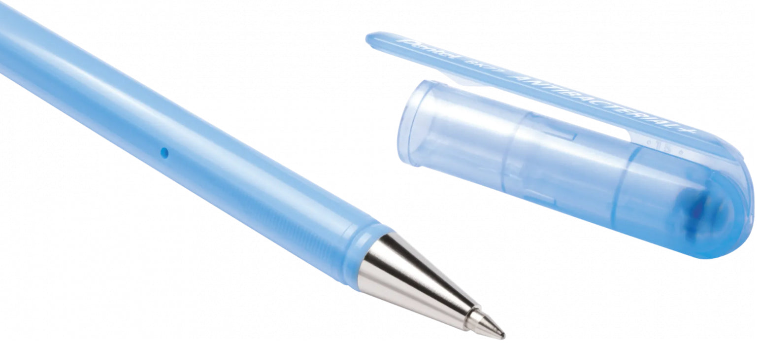 Pentel Kugelschreiber – 12er Pack, Schwarz, Spitze 0,7 mm, antibakteriell