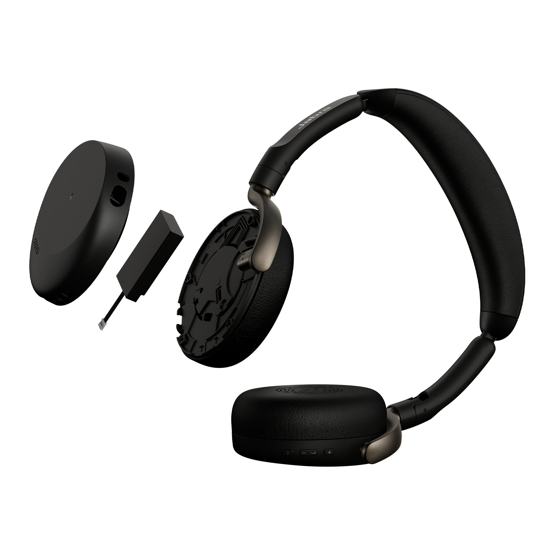 Jabra Evolve3 65 Flex Office-Headset – On-Ear, Stereo, BT, MS Teams zertifiziert, mit USB-C-Dongle, Schwarz