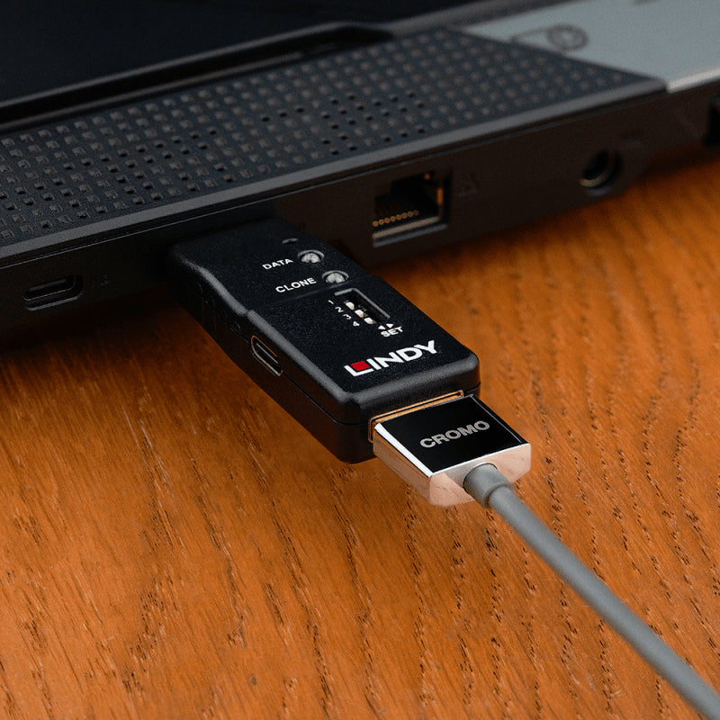 Lindy 32105 – HDMI EDID Feeder, 8K@60 Hz, 48 Gbit/s, HDCP 2.3, USB-C, Schwarz