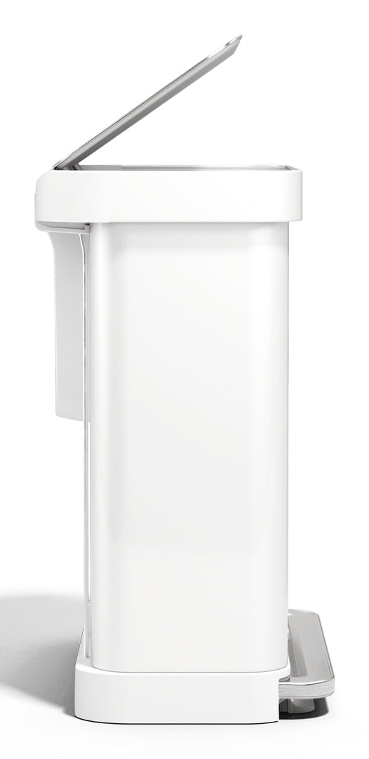Simplehuman Systempapierkorb CW2118 – 58 l – Stahl, rechteckig – 2‑fach – weiss