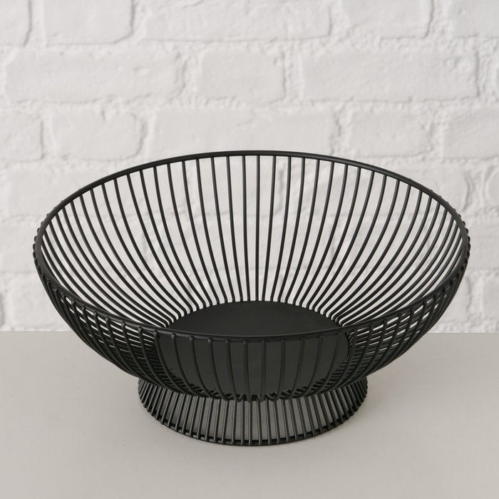 Boltze Früchteschale Balu – Ø 25,4 cm, H 10,0 cm, Eisen, Schwarz