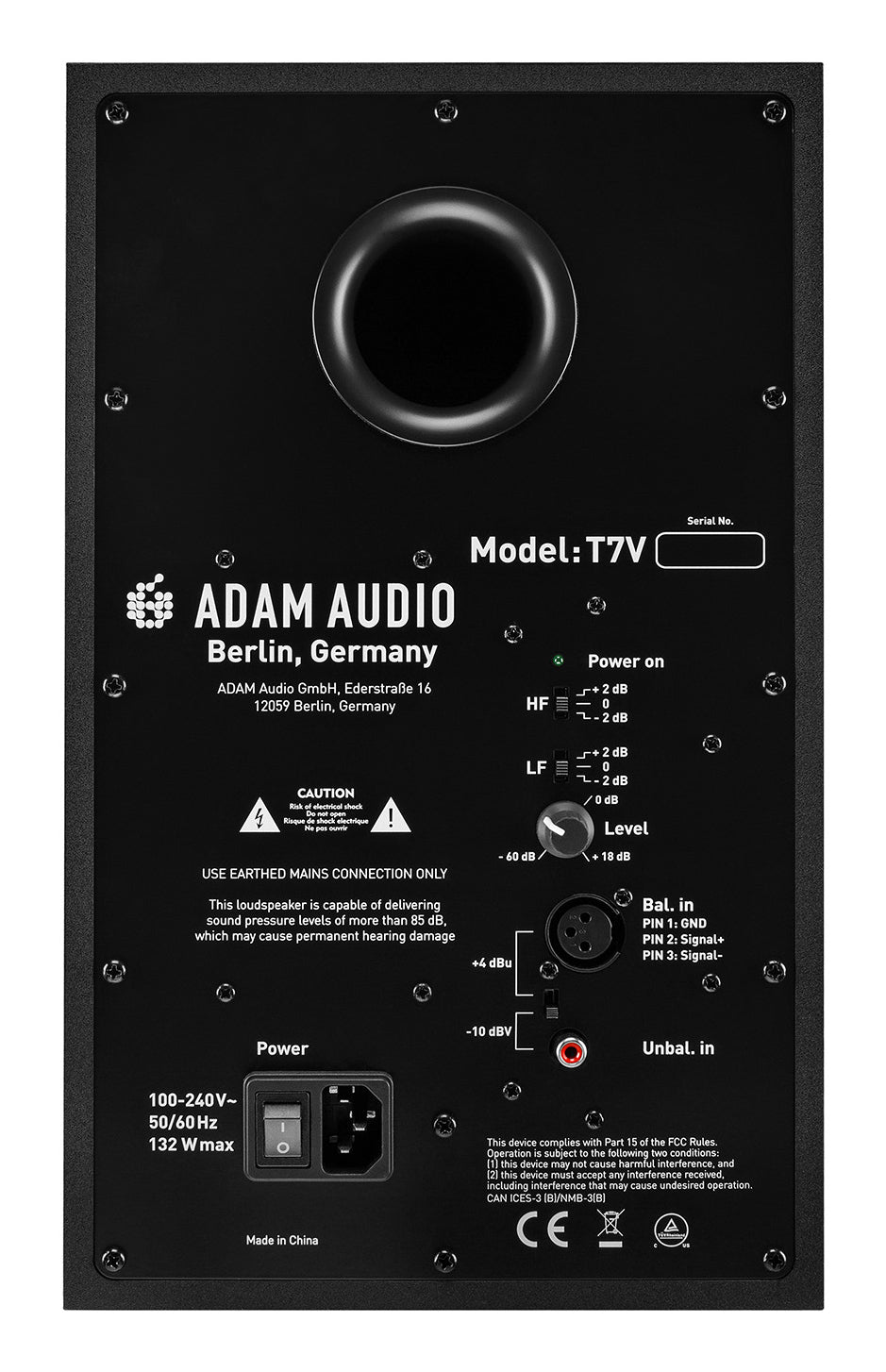 Adam Audio T7V – Aktivlautsprecher – 2-Wege, 70 W – Schwarz