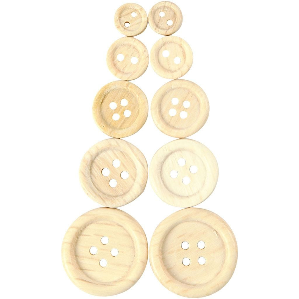 Creativ Company Knöpfe Ø 15 mm – Holz, Natur, 440 Stück