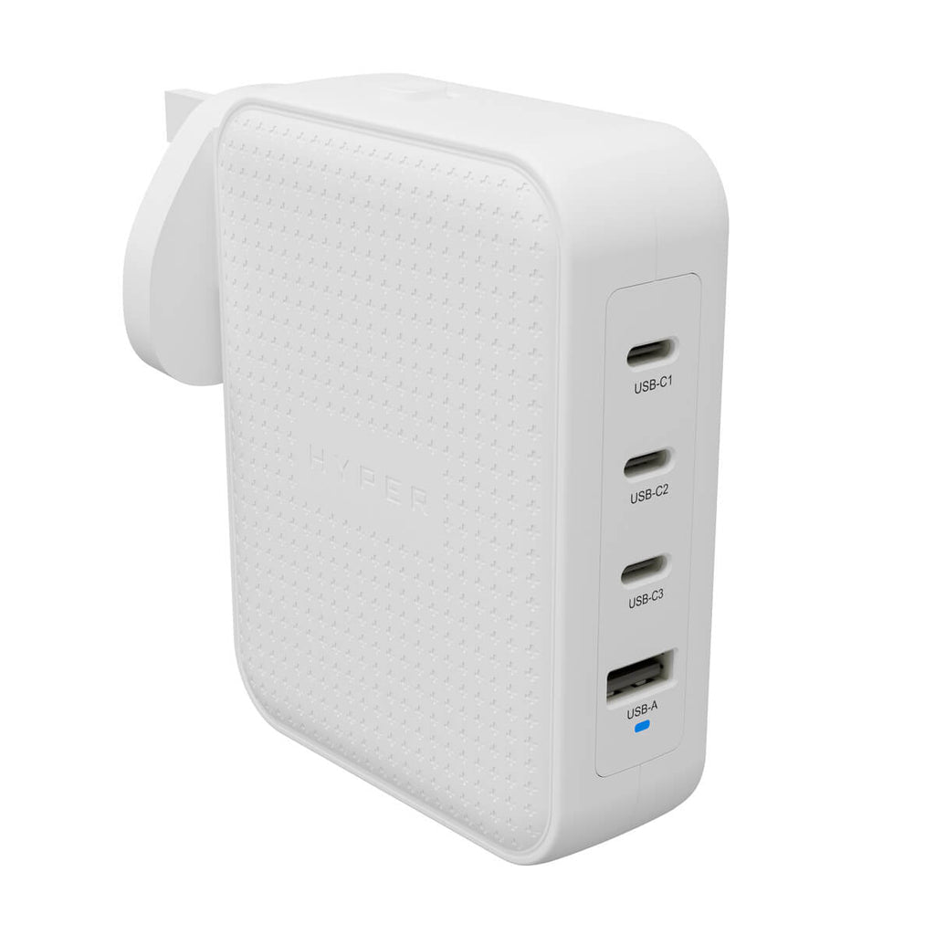 Hyper Ladegerät – 145 W, 4× USB (1× 18 W), GaN