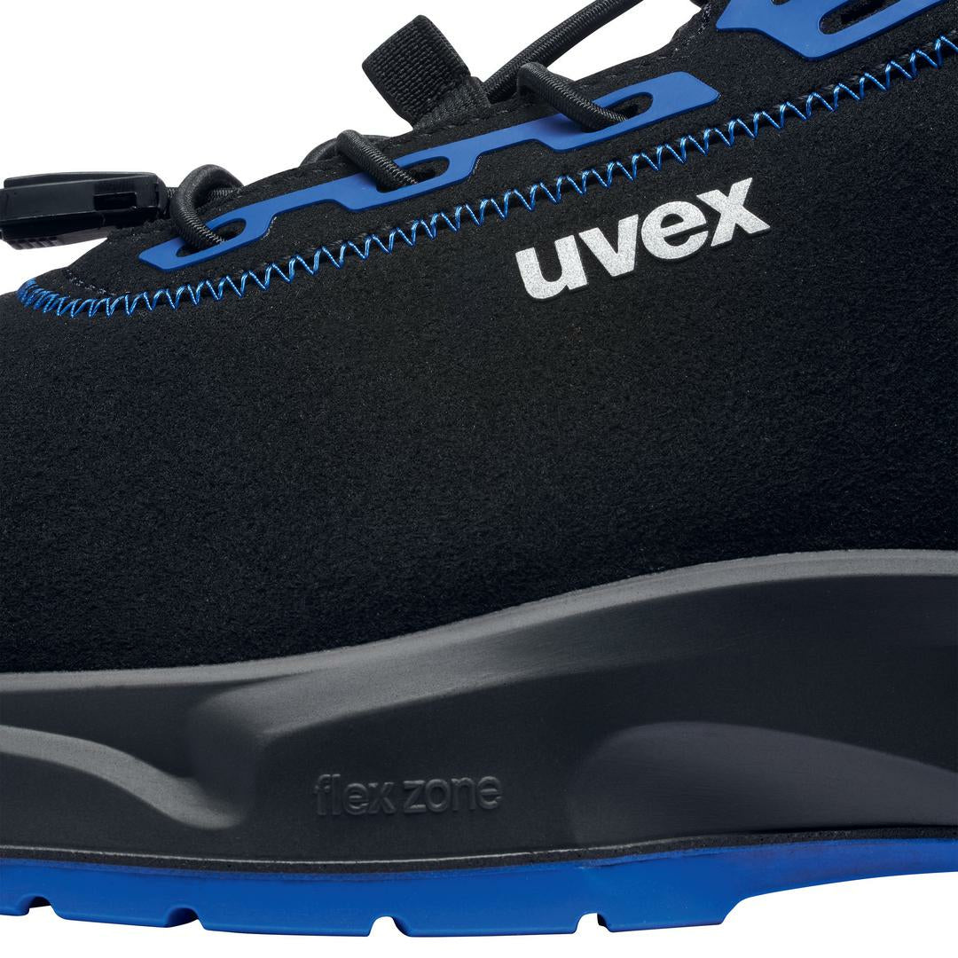 Uvex 1 x-craft Sicherheits-Halbschuh S2 – Schwarz/Blau – Grösse 35, Weite 11