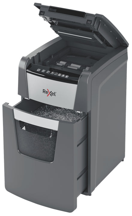 Rexel Optimum AutoFeed+ 150X A – Kreuzschnitt 4 × 28 mm, automatische Papierzufuhr 150 Blatt