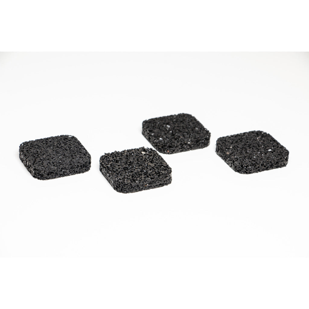 Colibri Blumenkübeluntersetzer – 5 × 5 × 1 cm – Gummi, Schwarz – 4-teilig