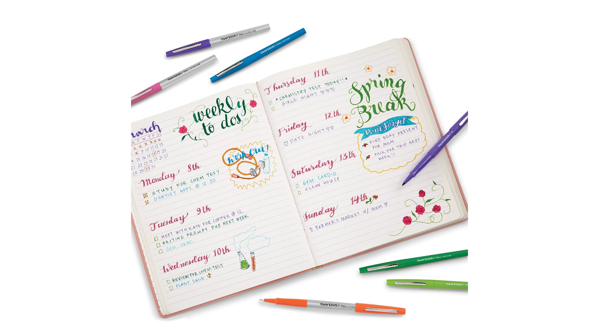 Papermate Filzstifte, Strichbreite 0,7 mm, 16 Farben