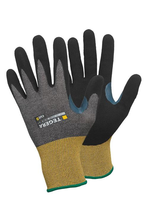 Tegera Schnittschutzhandschuhe 8805 – Grösse 8 – 6 Paar – Nylon/Karbonfaser, Nitrilschaum/PU-Beschichtung