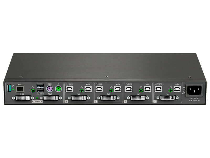 Vertiv SCM145DPH-400 – 4-Port DP/HDMI KVM-Switch – 4K/60 Hz, USB 2.0-Hub, Audio, Desktop