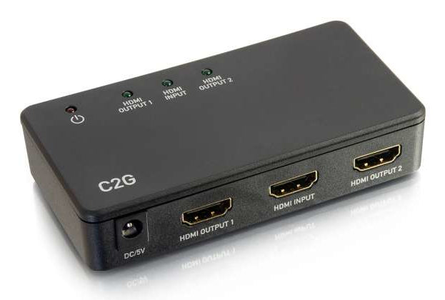 C2G 41057 – HDMI Splitter, 1×2, 4K@60 Hz, HDCP, 3D, Schwarz