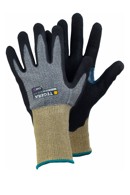 Tegera Schnittschutzhandschuhe 8811 – Grösse 10 (XL), 6 Paar – Nylon/Glasfaser, Nitril/PU, Gelb/Grau