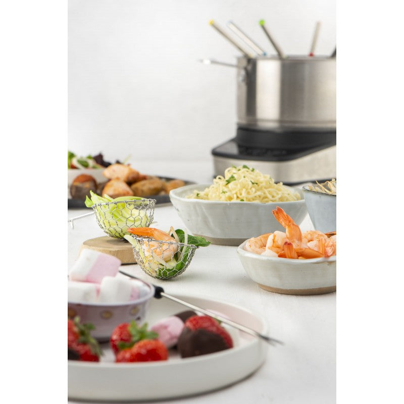 Fritel Fondue-Set FO4290 – Edelstahl, 1,5 l, 6 Personen, elektrisch