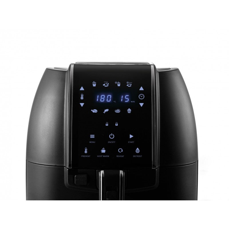 Fritel Heissluftfritteuse 6902 XXL – 5 l, 8 Programme, 2300 W – Schwarz