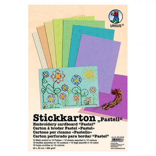 URSUS Stickkarton, Pastell, 23 × 33 cm, 10 Bogen