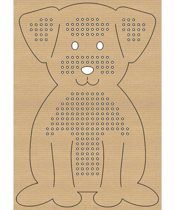 URSUS Stickset Kreuzstich – Tiere – 14,5 × 20 cm – 12 Motive – Karton, Braun