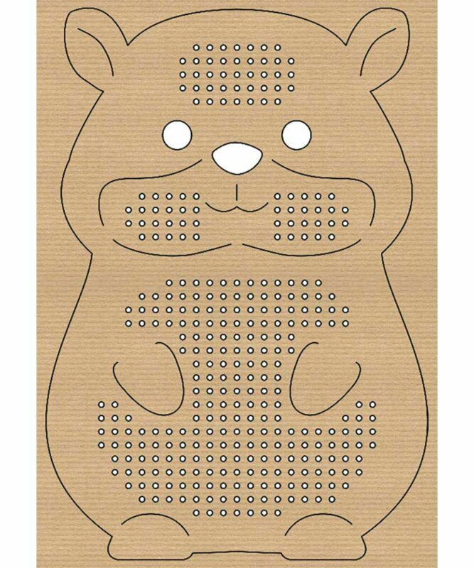 URSUS Stickset Kreuzstich – Tiere – 14,5 × 20 cm – 12 Motive – Karton, Braun