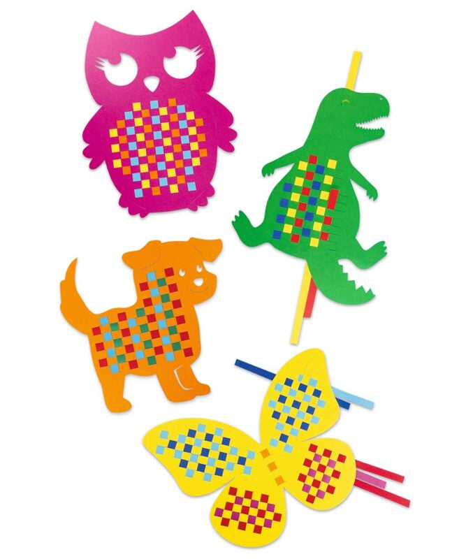 URSUS Flechtpapier-Bastelset – 27 Motive – A4 – 300 g/m² – Mehrfarbig