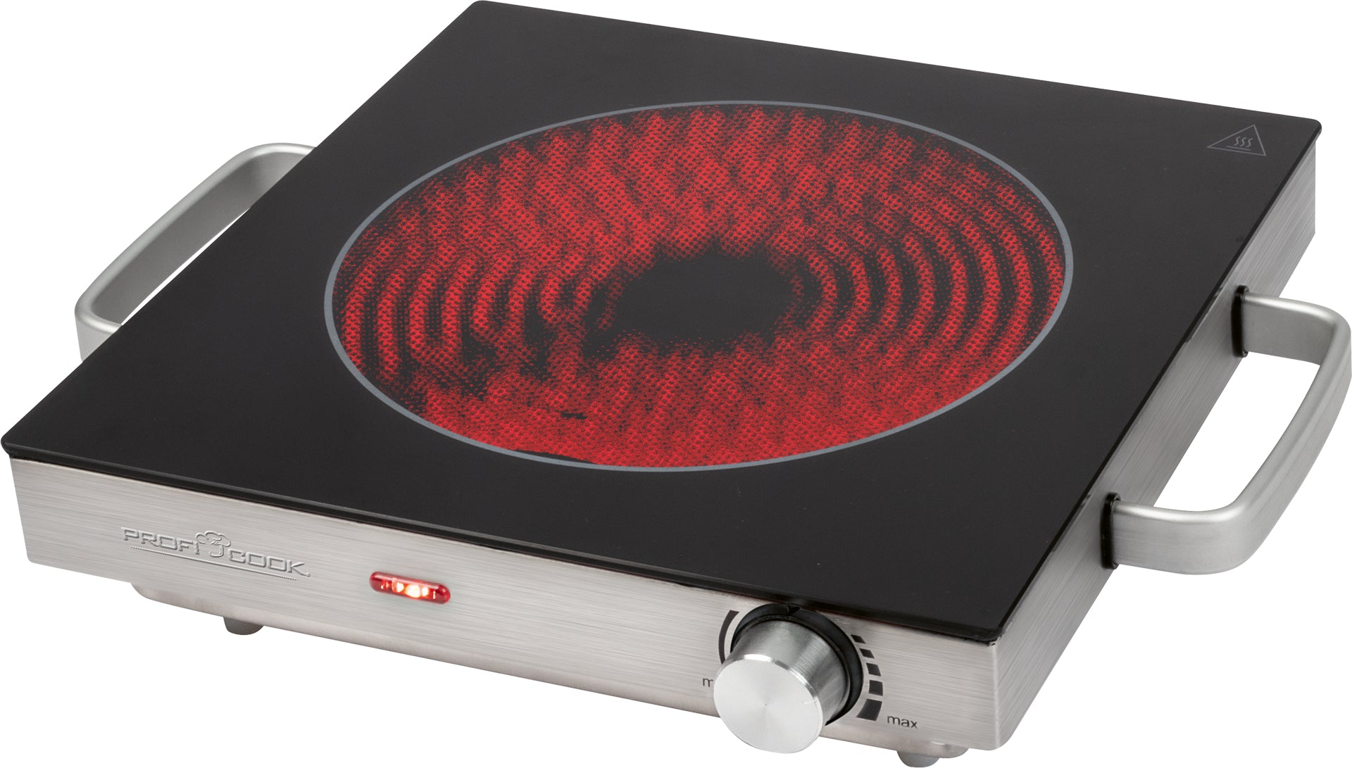 ProfiCook Einzelkochplatte PC-EKP 1210 – Glaskeramik, Ø 20,5 cm, 2 000 W – Schwarz/Edelstahl