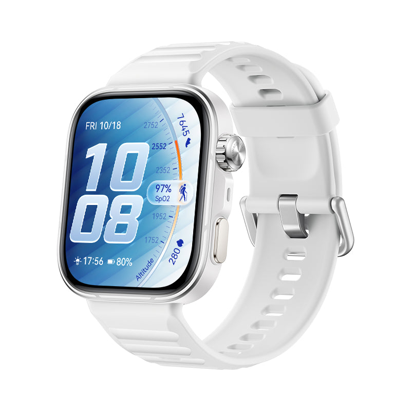 Huawei Watch Fit 5 Pro 45 mm GPS – Aluminium Weiss, Sportband Weiss, 50 m, für iPhone