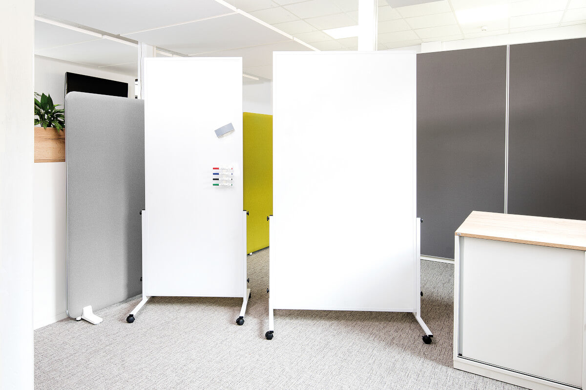 MAUL Whiteboard – 75 × 180 cm, Aluminiumrahmen, mobil